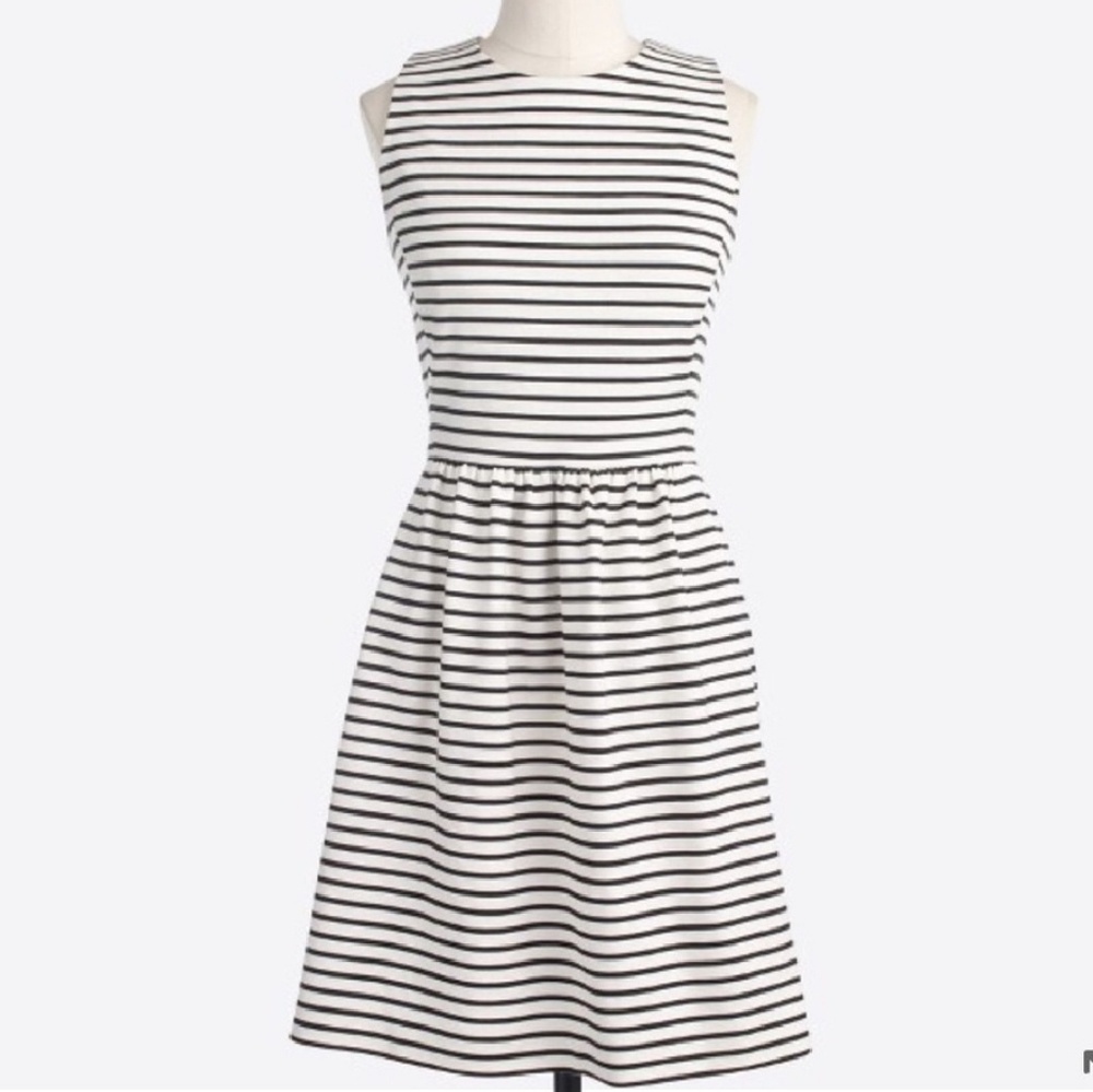 JCrew black white stripe dress (small)